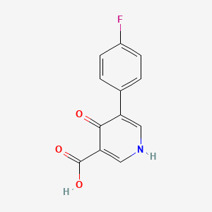 Chemical structure of 5-(4-Fluorophenyl)-4-oxo-1,4-dihydropyridine-3-carboxylic acid