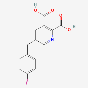 Chemical structure of 5-(4-Fluorobenzyl)-2,3-Pyridinedicarboxylic Acid