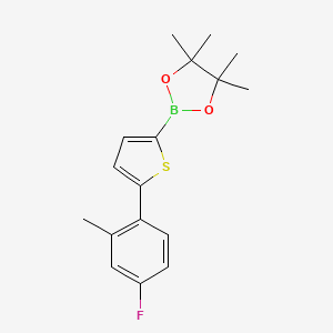 Chemical structure of 5-(4-Fluoro-2-methylphenyl)thiophene-2-boronic acid pinacol ester