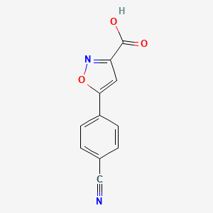 Chemical structure of 5-(4-Cyanophenyl)isoxazole-3-carboxylic Acid