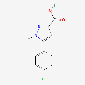 Chemical structure of 5-(4-Chlorophenyl)-1-methyl-1H-pyrazole-3-carboxylic acid