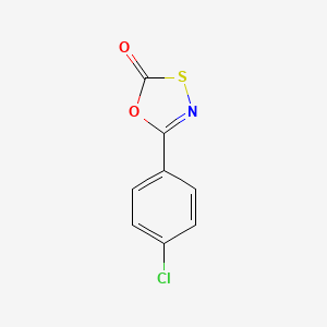 Chemical structure of 5-(4-Chlorophenyl)-1,3,4-oxathiazol-2-one