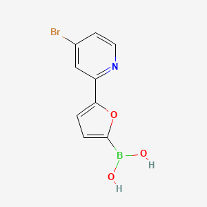 Chemical structure of 5-(4-Bromopyridin-2-yl)furan-2-boronic acid
