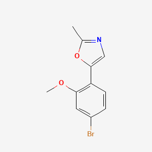 Chemical structure of 5-(4-Bromo-2-methoxyphenyl)-2-methyloxazole