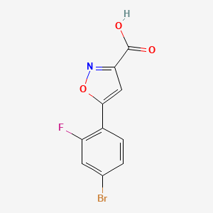 Chemical structure of 5-(4-Bromo-2-fluorophenyl)isoxazole-3-carboxylic acid