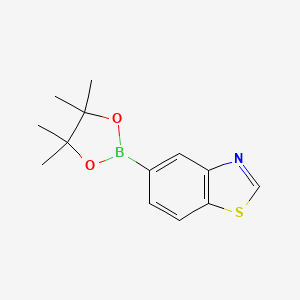 Chemical structure of 5-(4,4,5,5-Tetramethyl-1,3,2-dioxaborolan-2-yl)benzo[d]thiazole