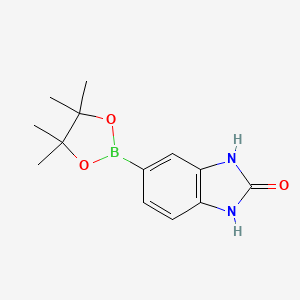 Chemical structure of 5-(4,4,5,5-Tetramethyl-1,3,2-dioxaborolan-2-yl)-1H-benzo[d]imidazol-2(3H)-one