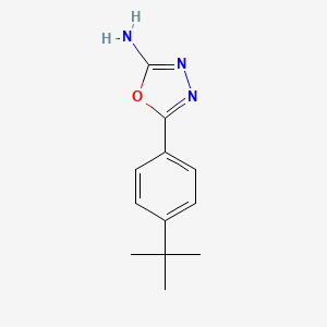 Chemical structure of 5-(4-Tert-butylphenyl)-1,3,4-oxadiazol-2-amine