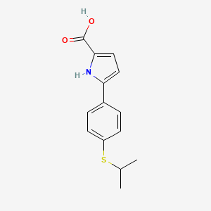Chemical structure of 5-(4-(Isopropylthio)phenyl)-1H-pyrrole-2-carboxylic acid
