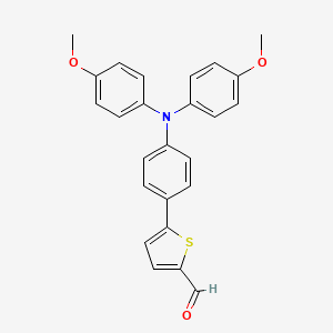 Chemical structure of 5-(4-(Bis(4-methoxyphenyl)amino)phenyl)thiophene-2-carbaldehyde