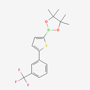 Chemical structure of 5-(3-Trifluoromethylphenyl)thiophene-2-boronic acid pinacol ester