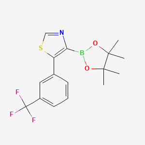 Chemical structure of 5-(3-Trifluoromethylphenyl)thiazole-4-boronic acid pinacol ester