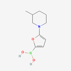 Chemical structure of 5-(3-Methylpiperidin-1-yl)furan-2-boronic acid