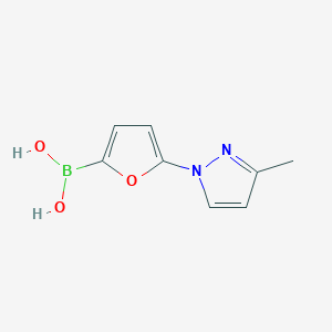 Chemical structure of 5-(3-Methyl-1H-pyrazol-1-yl)furan-2-boronic acid