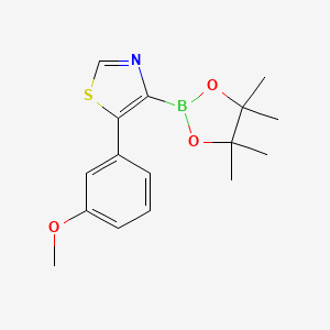 Chemical structure of 5-(3-Methoxyphenyl)thiazole-4-boronic acid pinacol ester