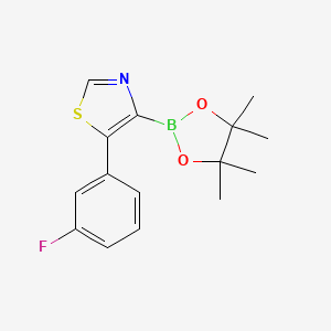 Chemical structure of 5-(3-Fluorophenyl)thiazole-4-boronic acid pinacol ester