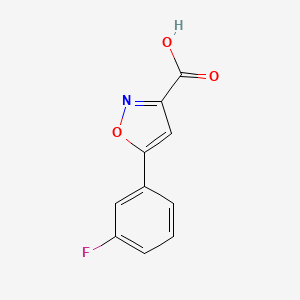 Chemical structure of 5-(3-Fluorophenyl)isoxazole-3-carboxylic acid