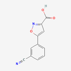 Chemical structure of 5-(3-Cyanophenyl)isoxazole-3-carboxylic Acid
