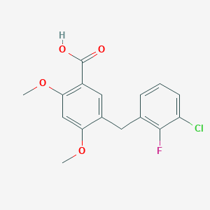 Chemical structure of 5-(3-chloro-2-fluorobenzyl)-2,4-diMethoxybenzoic acid