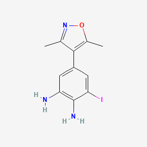 Chemical structure of 5-(3,5-Dimethylisoxazol-4-yl)-3-iodobenzene-1,2-diamine