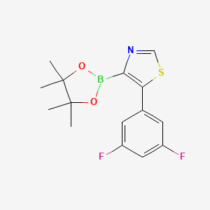 Chemical structure of 5-(3,5-Difluorophenyl)thiazole-4-boronic acid pinacol ester