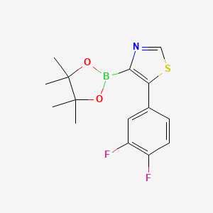 Chemical structure of 5-(3,4-Difluorophenyl)thiazole-4-boronic acid pinacol ester