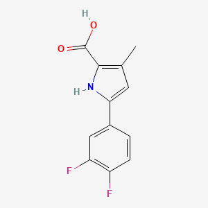 Chemical structure of 5-(3,4-Difluorophenyl)-3-methyl-1H-pyrrole-2-carboxylic acid