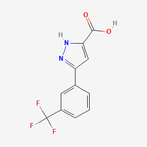 Chemical structure of 5-(3-(Trifluoromethyl)phenyl)-1H-pyrazole-3-carboxylic acid