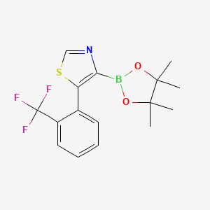 Chemical structure of 5-(2-Trifluoromethylphenyl)thiazole-4-boronic acid pinacol ester