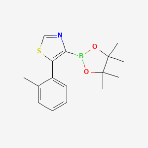 Chemical structure of 5-(2-Tolyl)thiazole-4-boronic acid pinacol ester