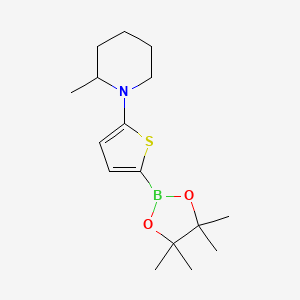 Chemical structure of 5-(2-Methylpiperidin-1-yl)thiophene-2-boronic acid pinacol ester