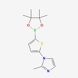 Chemical structure of 5-(2-Methylimidazol-1-yl)thiophene-2-boronic acid pinacol ester