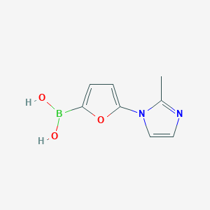 Chemical structure of 5-(2-Methylimidazol-1-yl)furan-2-boronic acid