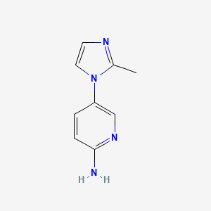 Chemical structure of 5-(2-Methyl-1H-imidazol-1-yl)pyridin-2-amine