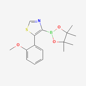 Chemical structure of 5-(2-Methoxyphenyl)thiazole-4-boronic acid pinacol ester