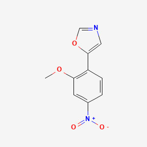 Chemical structure of 5-(2-methoxy-4-nitrophenyl)oxazole