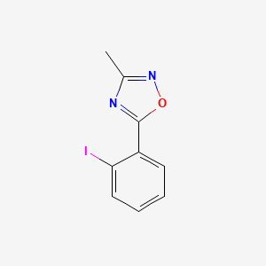 Chemical structure of 5-(2-Iodophenyl)-3-methyl-1,2,4-oxadiazole