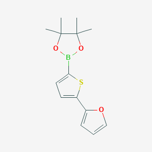 Chemical structure of 5-(2-Furyl)thiophene-2-boronic acid pinacol ester
