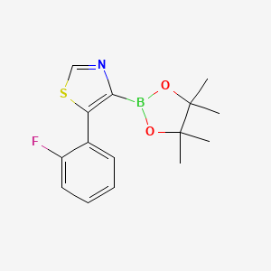 Chemical structure of 5-(2-Fluorophenyl)thiazole-4-boronic acid pinacol ester