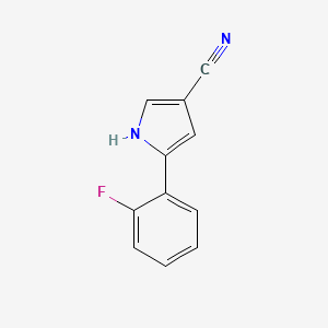 Chemical structure of 5-(2-Fluorophenyl)-1H-pyrrole-3-carbonitrile