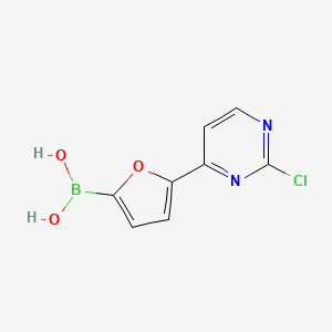 Chemical structure of 5-(2-Chloropyrimidin-4-yl)furan-2-boronic acid