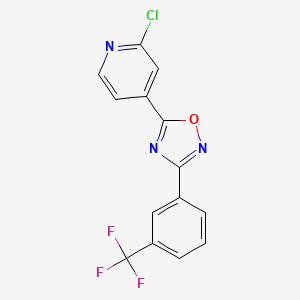 Chemical structure of 5-(2-Chloropyridin-4-yl)-3-(3-(trifluoromethyl)phenyl)-1,2,4-oxadiazole