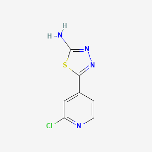 Chemical structure of 5-(2-Chloropyridin-4-yl)-1,3,4-thiadiazol-2-amine
