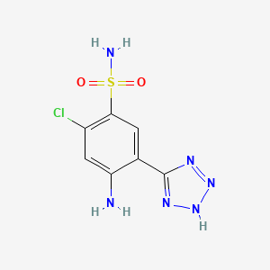 Chemical structure of 2-Chloro-5-(1H-tetrazol-5-yl)sulphanilamide