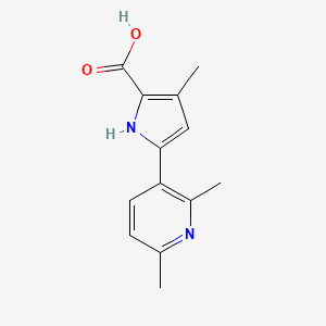 Chemical structure of 5-(2,6-Dimethylpyridin-3-yl)-3-methyl-1H-pyrrole-2-carboxylic acid
