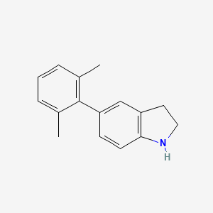 Chemical structure of 5-(2,6-Dimethylphenyl)indoline