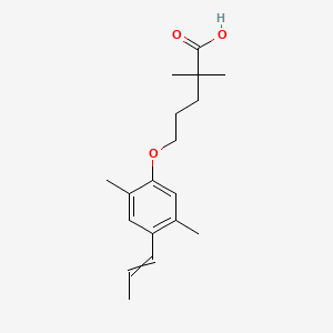 Chemical structure of 5-(2,5-Dimethyl-4-(prop-1-en-1-yl)phenoxy)-2,2-dimethylpentanoic acid