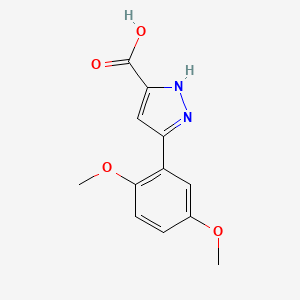 Chemical structure of 5-(2,5-Dimethoxyphenyl)-1H-pyrazole-3-carboxylic acid