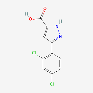 Chemical structure of 5-(2,4-Dichlorophenyl)-1H-pyrazole-3-carboxylic acid