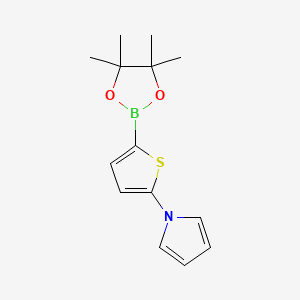 Chemical structure of 5-(1H-Pyrrol-1-yl)thiophene-2-boronic acid pinacol ester